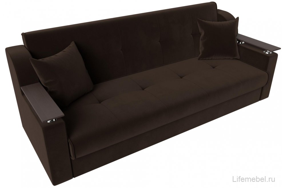 Диван Бравис коричневый микровельвет книжка