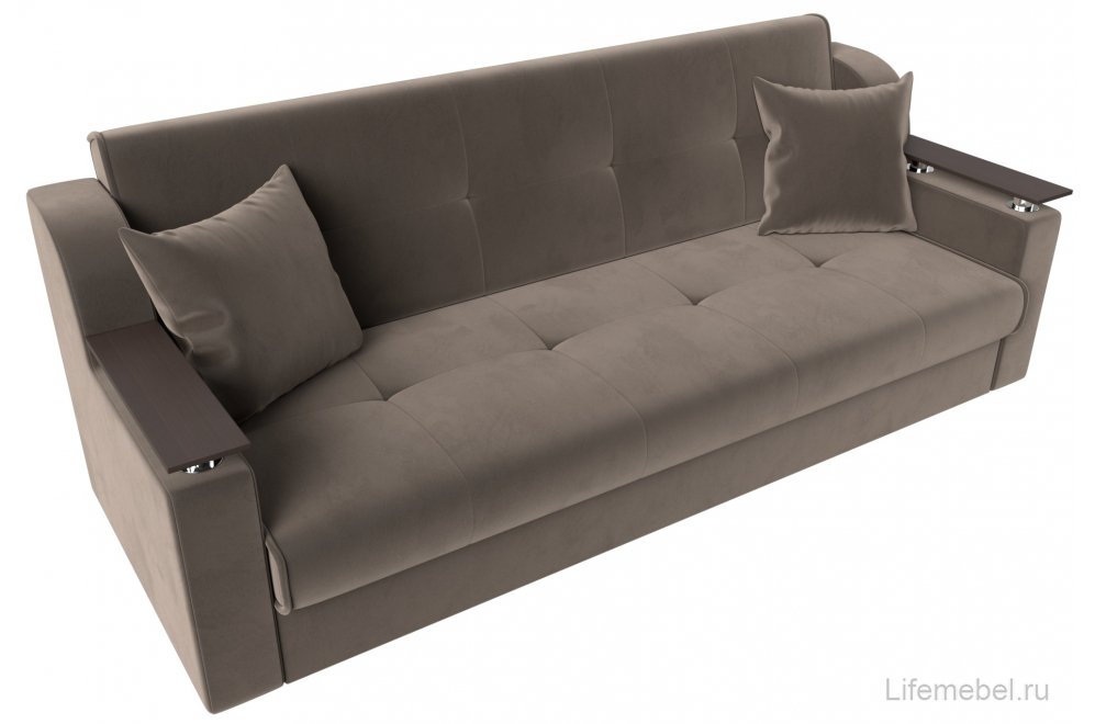 Диван Бравис коричневый велюр книжка