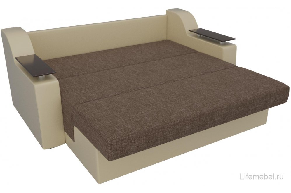 Диван Сенатор рогожка 100 коричневый / бежевый