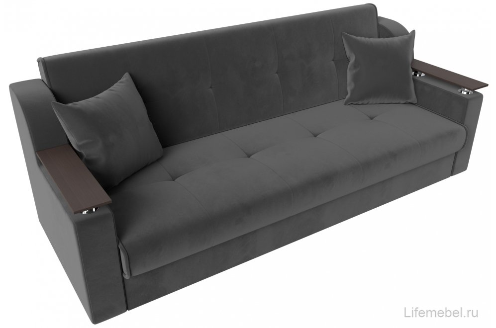 Диван Бравис серый велюр книжка