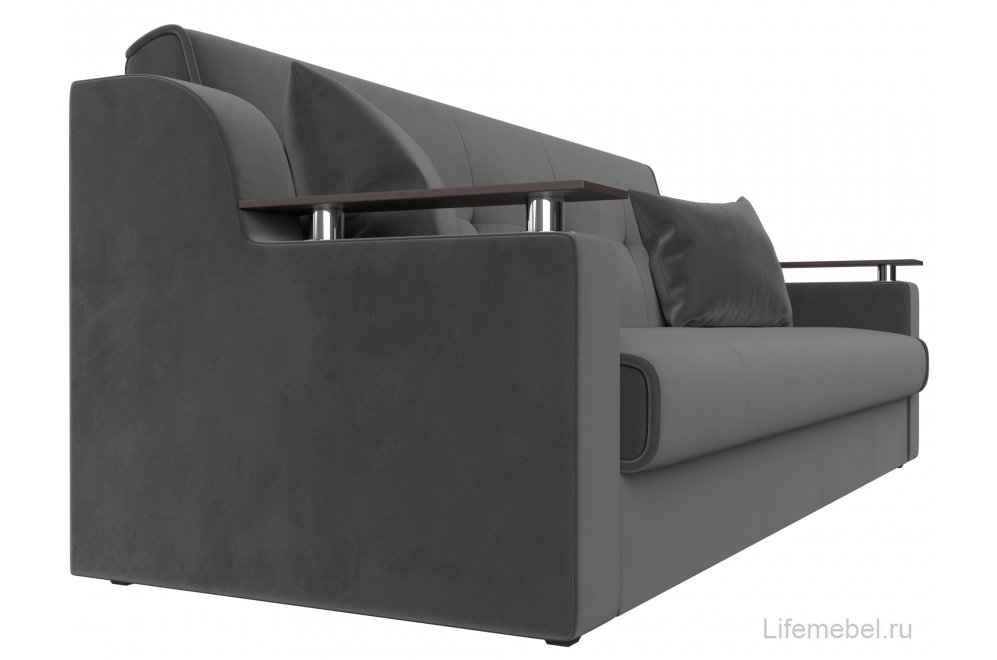 Диван Бравис серый велюр книжка