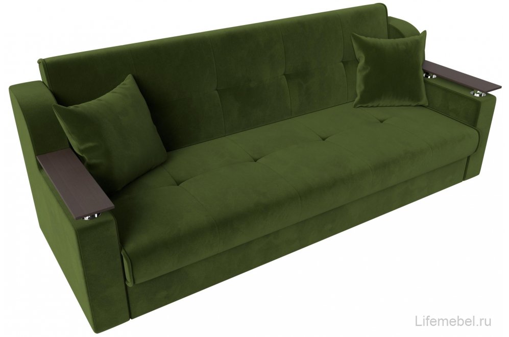 Диван Бравис зеленый микровельвет книжка
