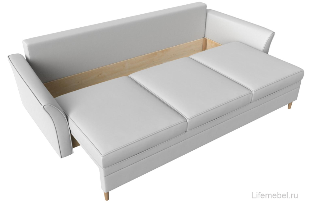 Диван Цезара еврокнижка экокожа белый