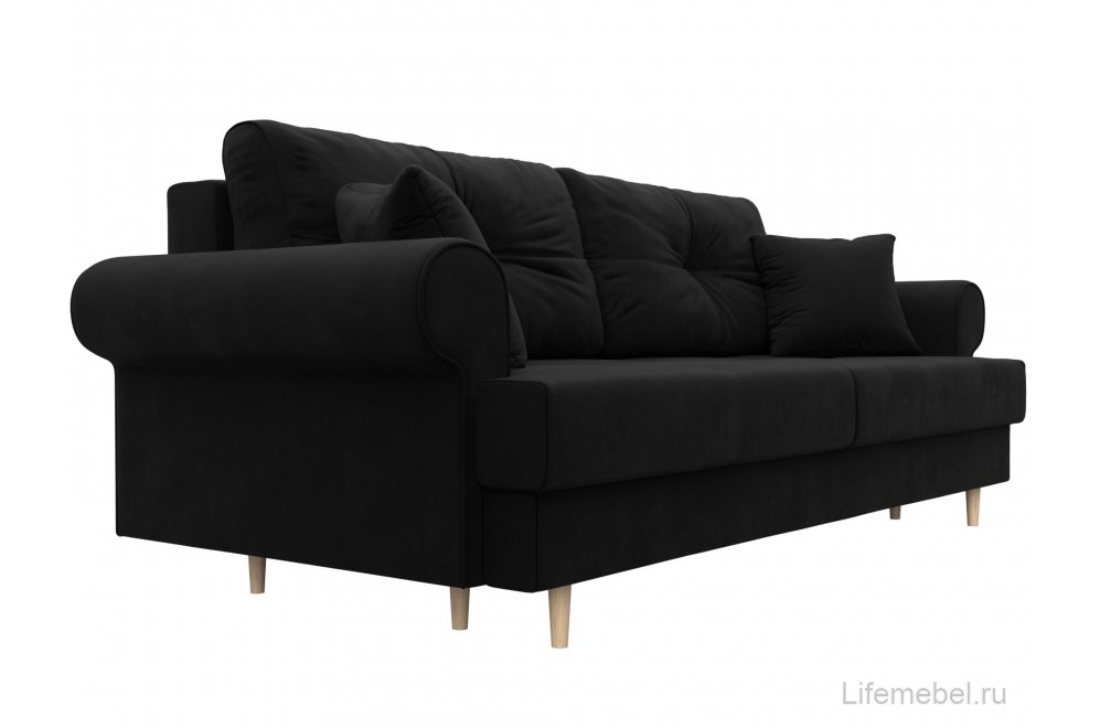 Диван Сплин микровельвет черный