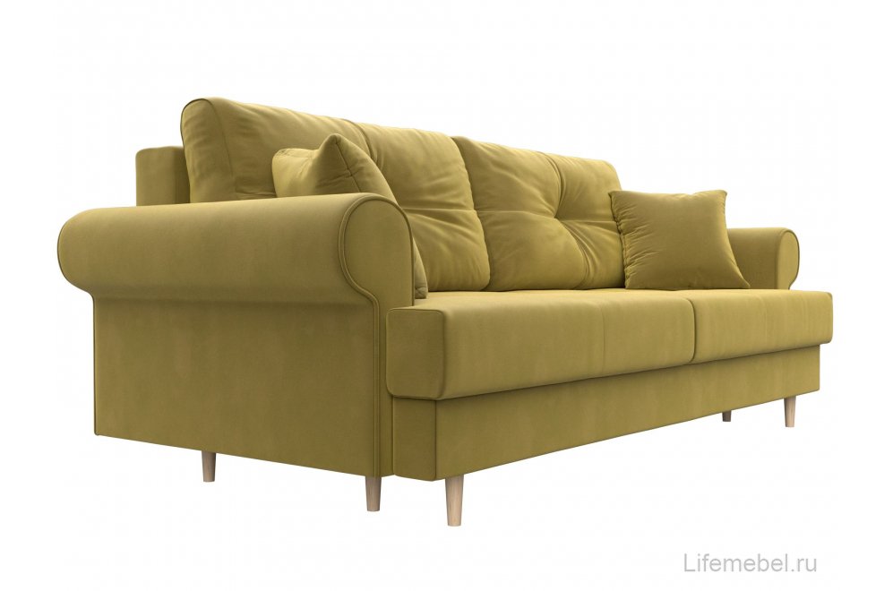 Диван Сплин микровельвет желтый