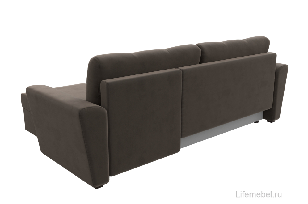 Диван угловой Дельта-Нова Лайт правый коричневый велюр
