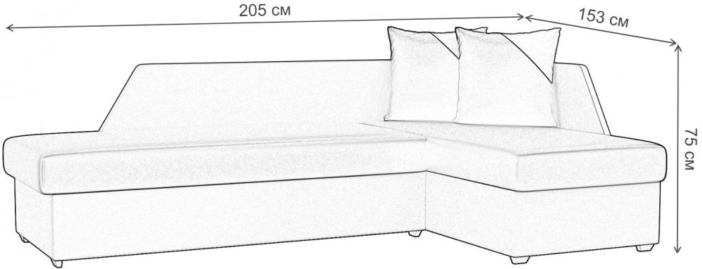 Диван угловой Андора правый бежевый / коричневый микровельвет