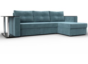 Диван угловой Дельта-Прайм велюр бирюзовый