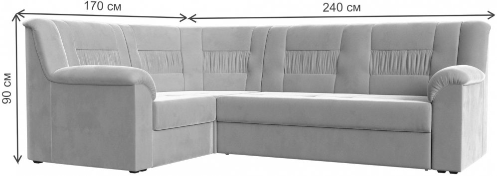 Диван угловой Карелия левый бежевый велюр