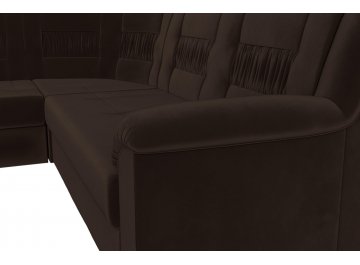 Диван-кровать Терра-М левый коричневый микровельвет