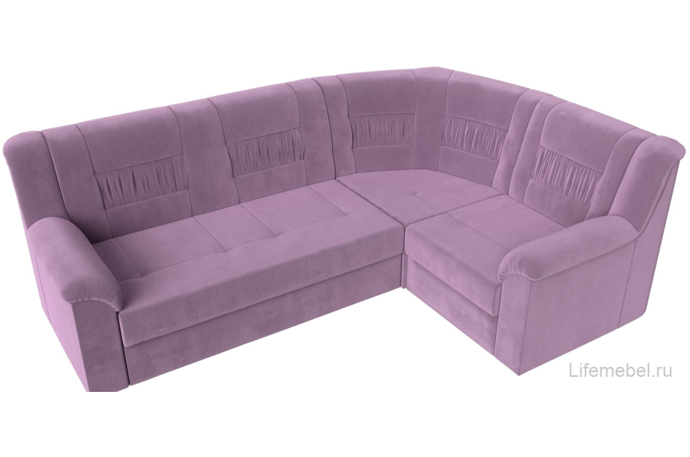 Диван угловой Терра-М правый сиреневый микровельвет