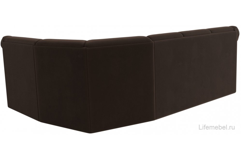Диван угловой Эллада правый коричневый микровельвет
