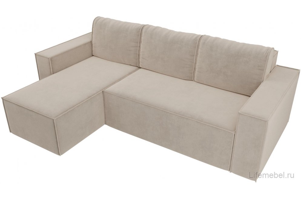 Диван угловой Нова левый велюр бежевый