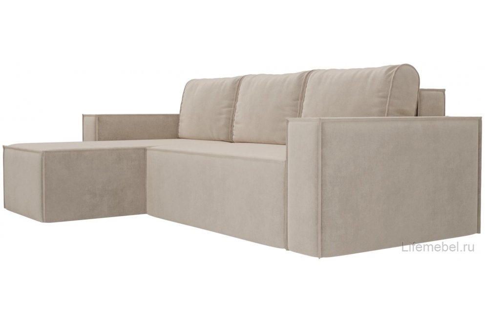 Диван угловой Нова левый велюр бежевый