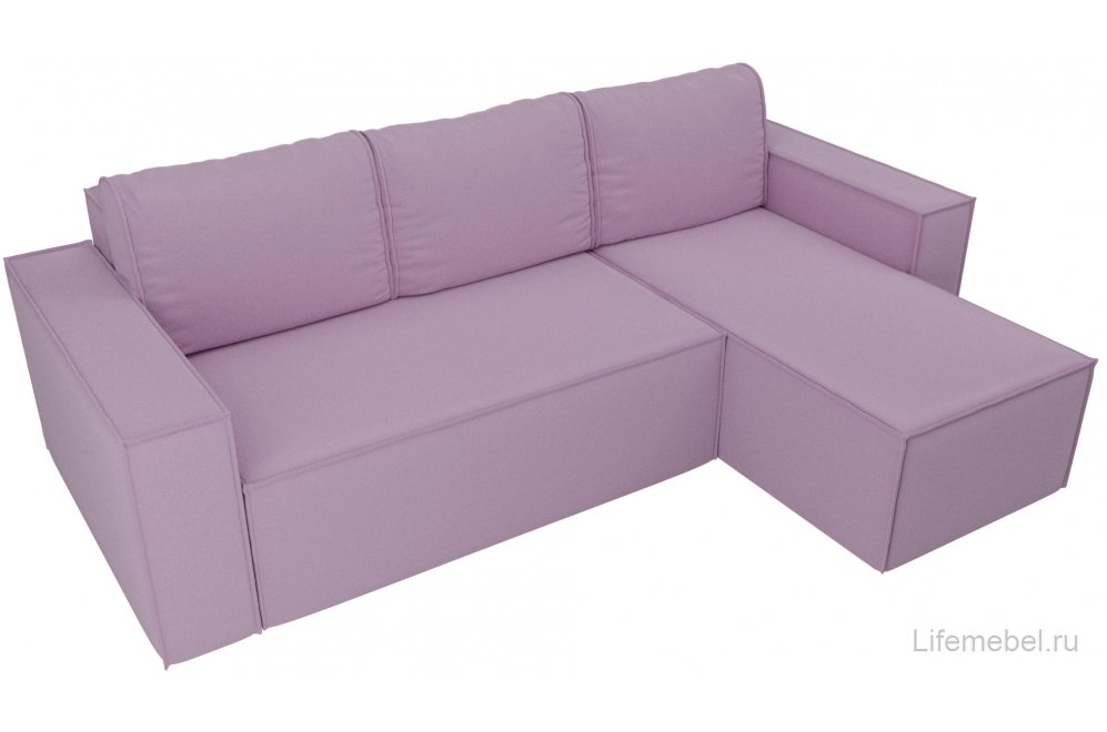 Диван угловой Куба правый микровельвет сиреневый