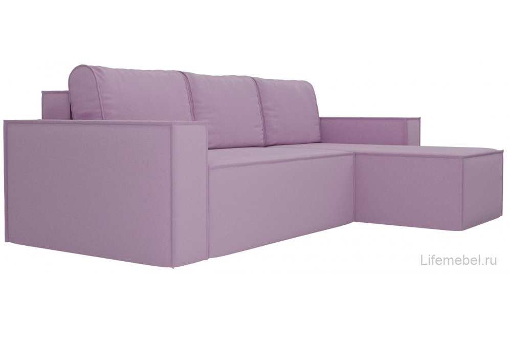 Диван угловой Куба правый микровельвет сиреневый