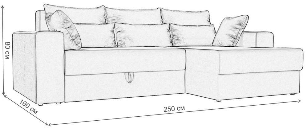 Диван угловой Мэдисон правый велюр бирюза