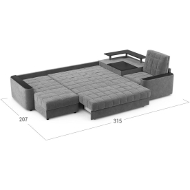 Диван угловой Moon Family №018 / (1)65Лн+7Ян+Н30 Lux v1+91Пн 004696 правый
