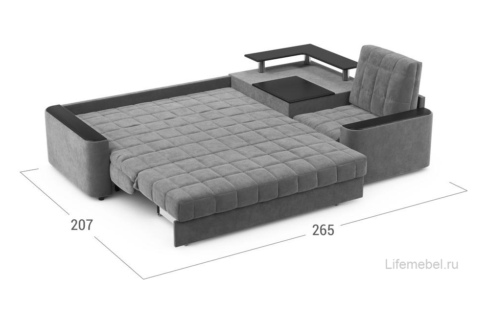Диван угловой Moon Family №018 / (1)65Лн+Н30С Lux v1+91Пн 004684 правый велюр бежевый 66-100