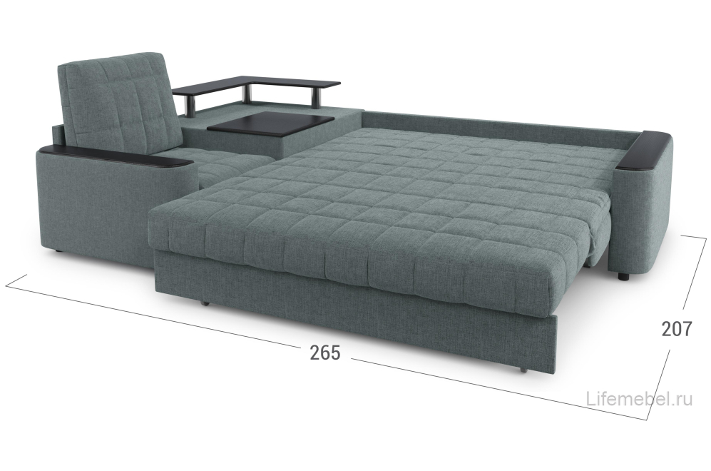 Диван угловой Moon Family 018 левый 91Лн+Н30С Lux v1+(1)65Пн 004691 серый 66-102