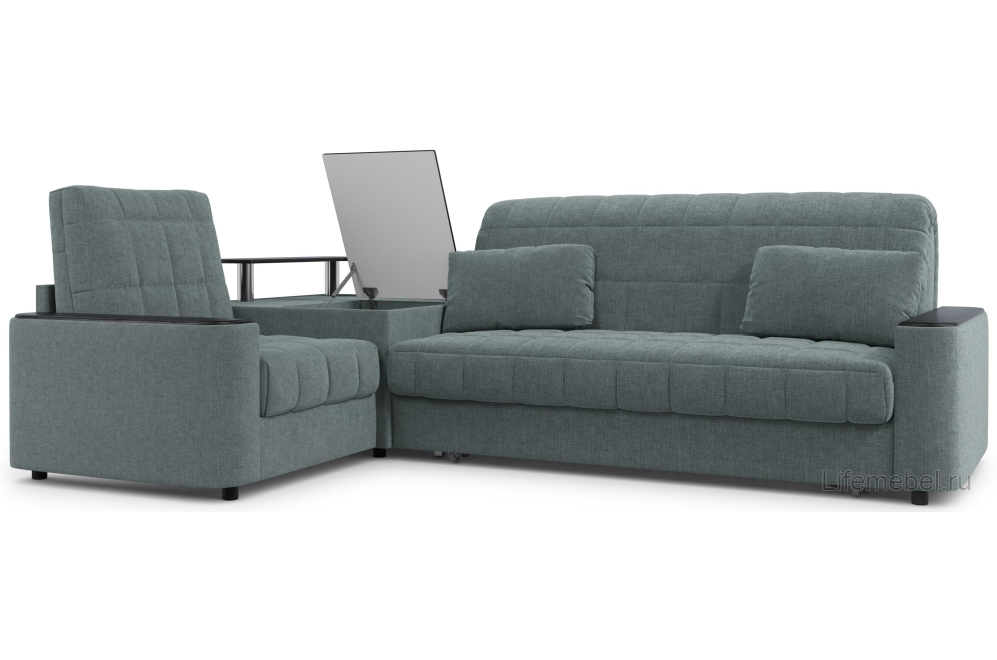 Диван угловой Moon Family 018 левый 91Лн+Н30С Lux v1+(1)65Пн 004691 серый 66-102