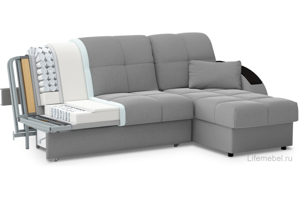 Диван угловой Moon Family 109 268 см с независимым пружинным блоком Н30С Lux v1+7Я н+(2)65 н 004805 зеленый