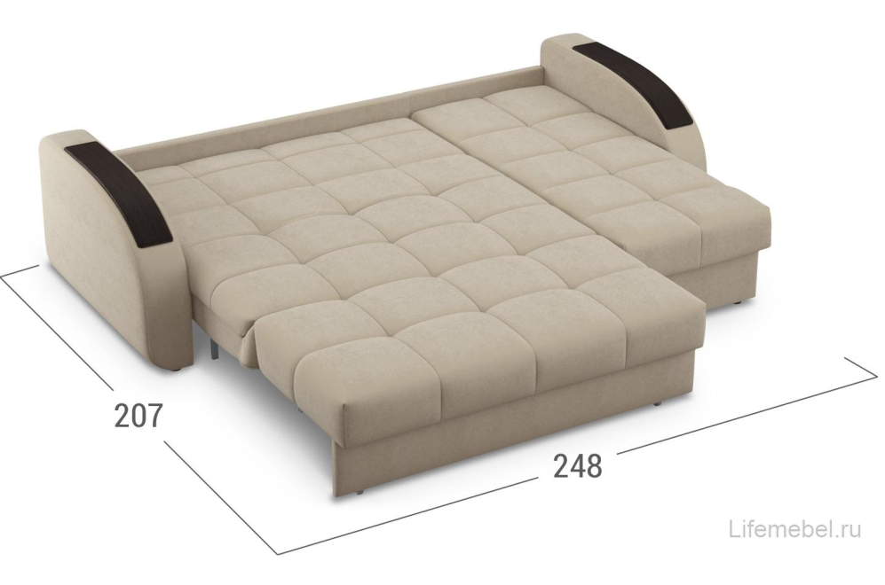 Диван угловой Moon Family 109 Н30 Lux v1+7Я н+(2)65 н 004802 140 велюр бежевый 74-70