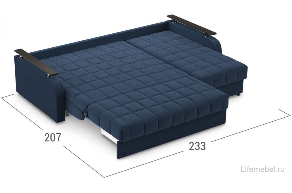 Диван угловой Moon Family 044/Н30н+7Ян+(2)65н 002876 велюр синий 74-8