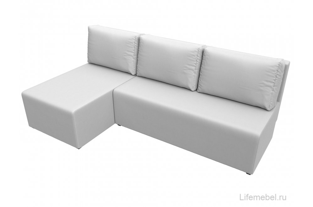 Диван угловой Поло левый белая экокожа