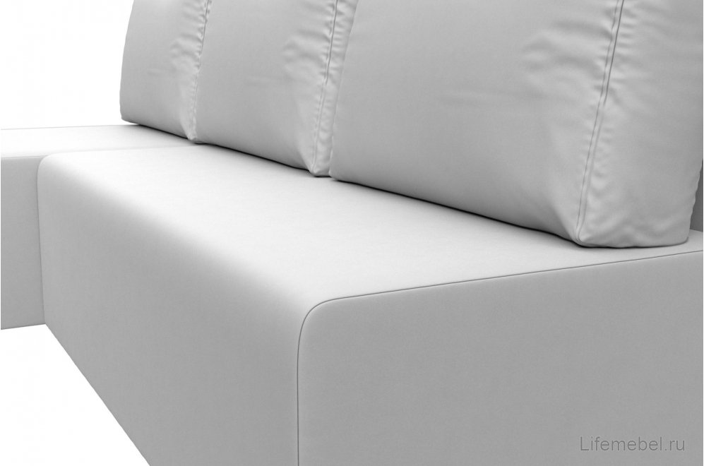 Диван угловой Поло левый белая экокожа