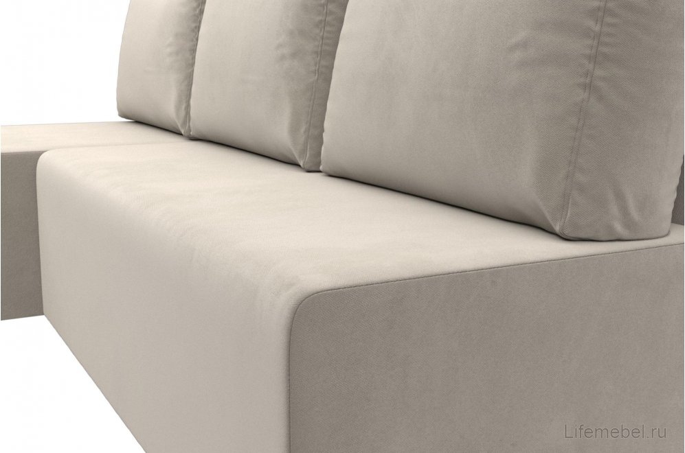 Диван угловой Поло левый бежевый микровельвет