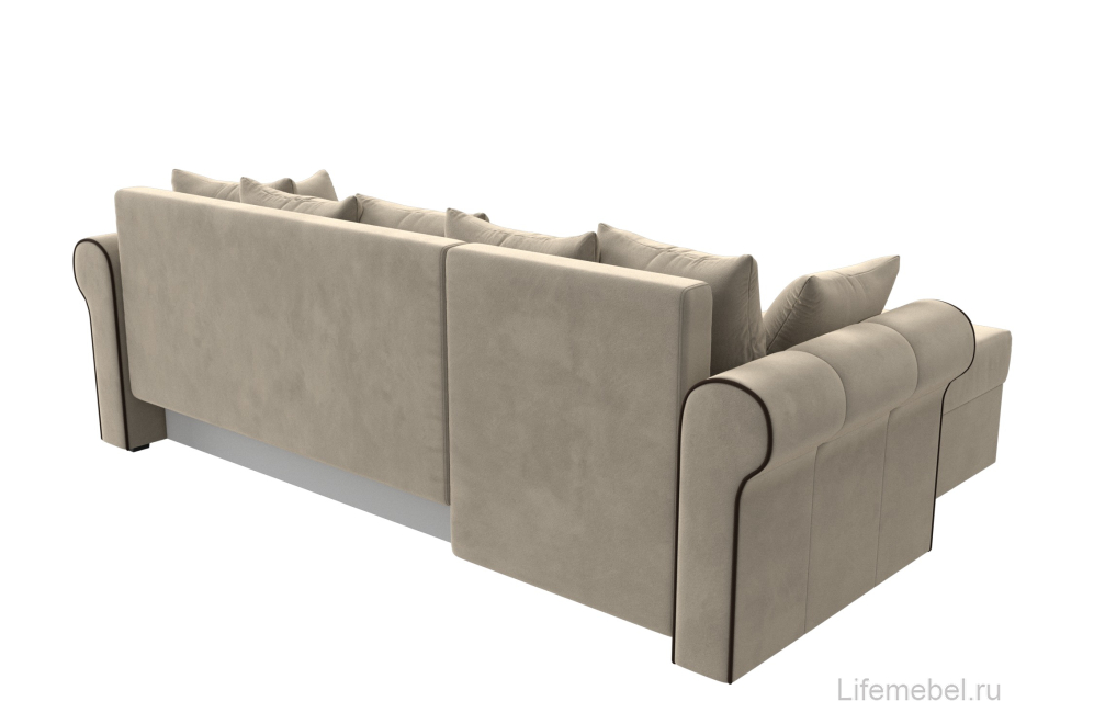 Диван угловой Прайм-Сити левый бежевый микровельвет