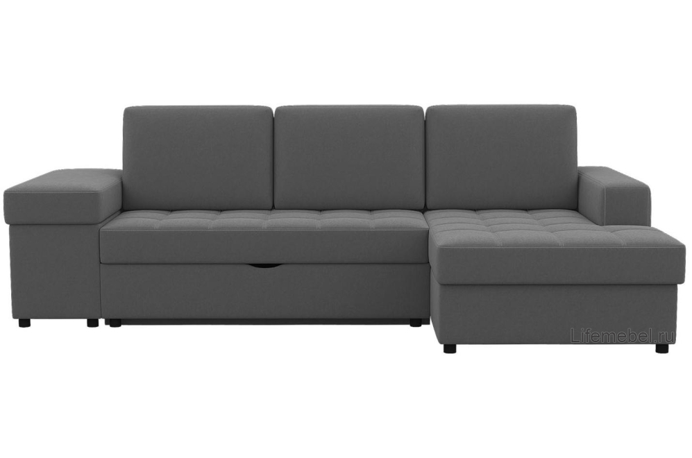 Диван угловой Риф микровелюр серый