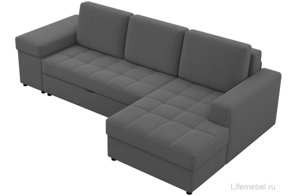 Диван угловой Риф микровелюр серый