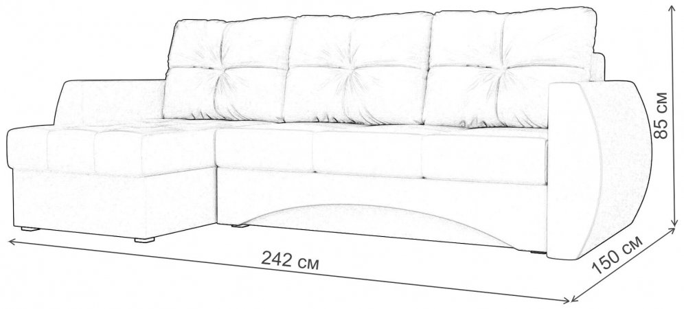 Диван угловой Сатурн левый белая экокожа