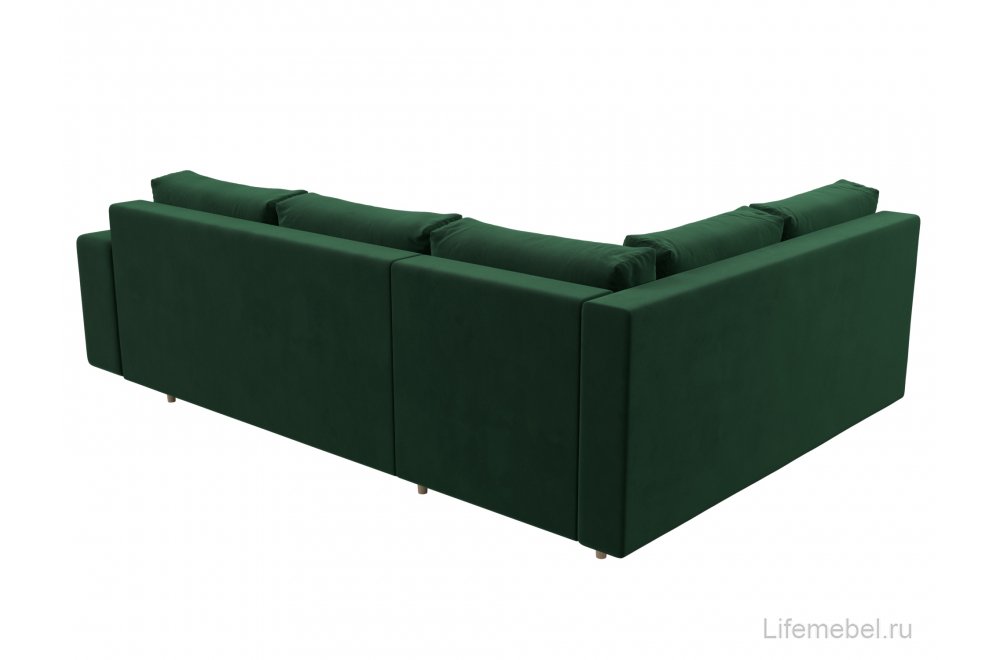 Диван угловой Сильвана велюр MR зеленый левый