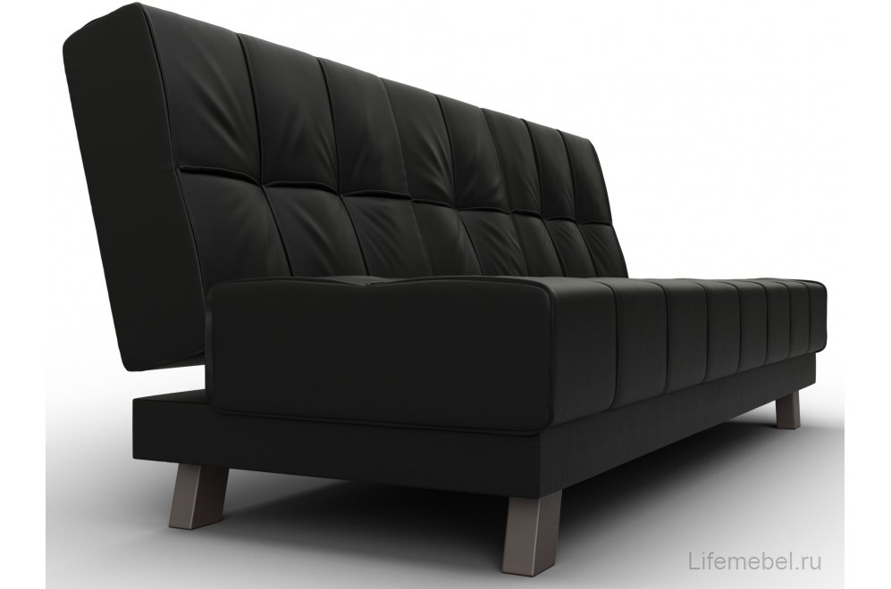 Диван Альта-Арт эко кожа черный прямой