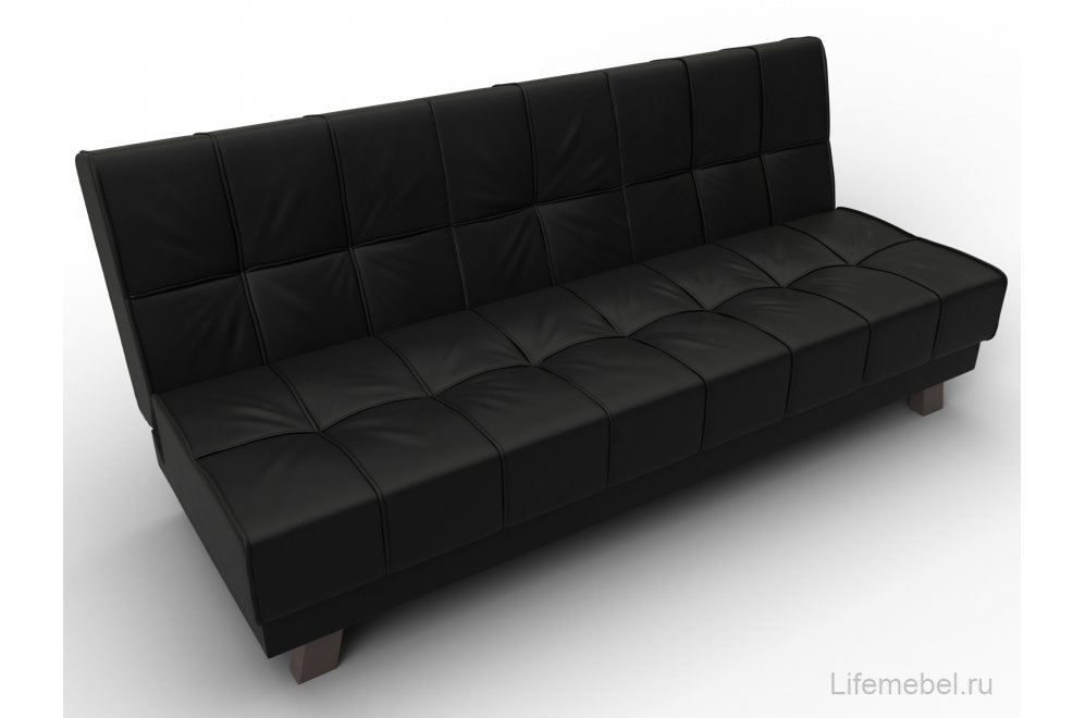 Диван Альта-Арт эко кожа черный прямой