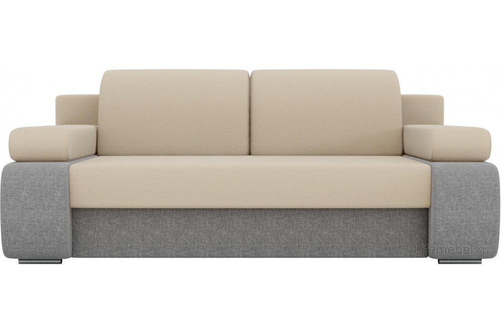 Диван Зорро прямой рогожка бежевый / серый