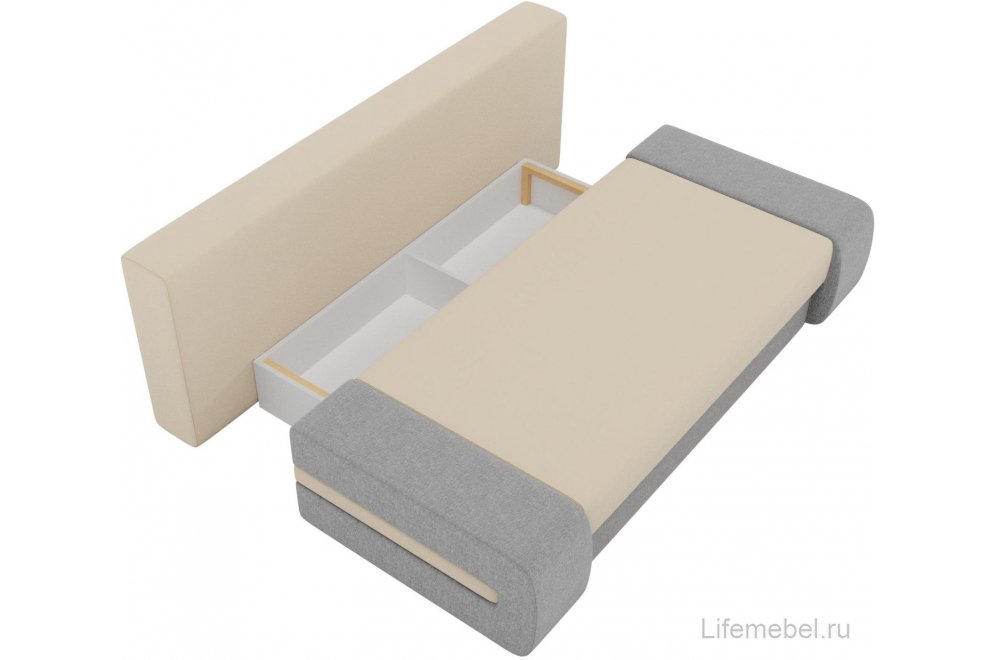 Диван Зорро прямой рогожка бежевый / серый