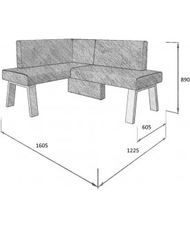Диван Alto 120-158 L левый