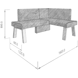 Диван Alto 158-120 R правый