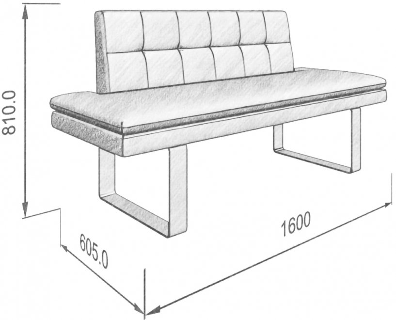 Кухонный диван Magic 160 velutto 40