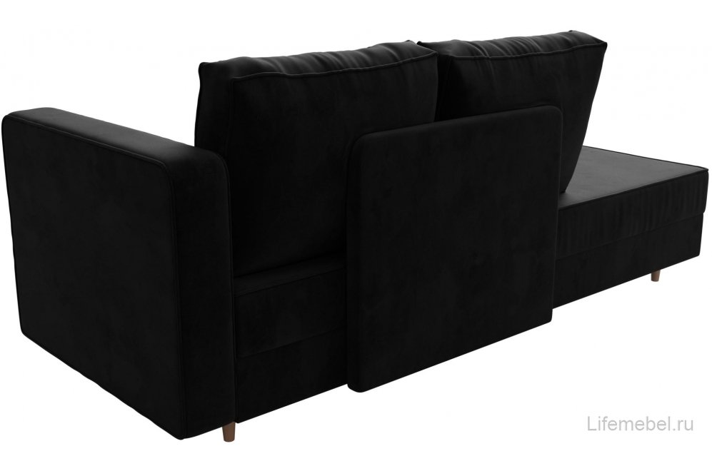 Кушетка Тайра велюр черный правый