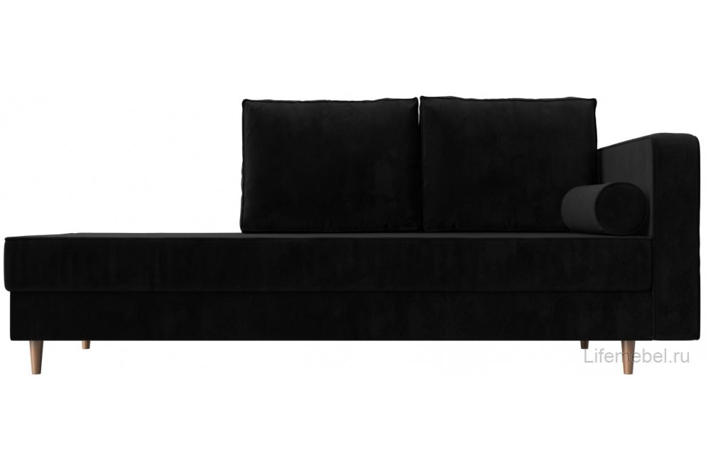 Кушетка Тайра велюр черный правый