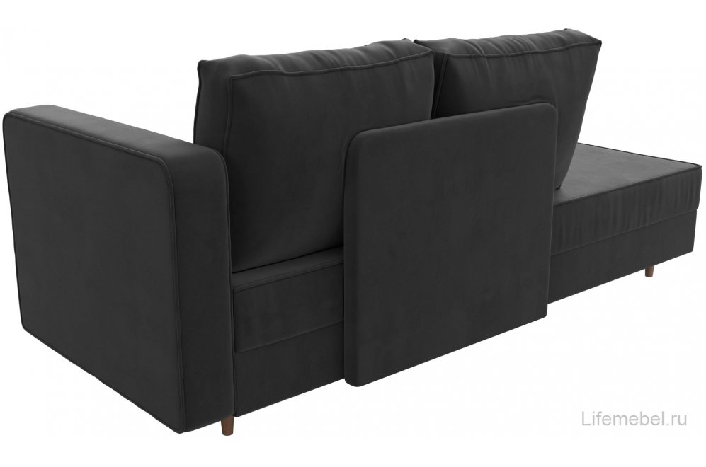 Кушетка Тайра велюр серый правый