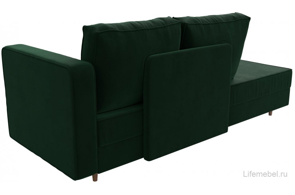 Кушетка Тайра велюр зеленый правый