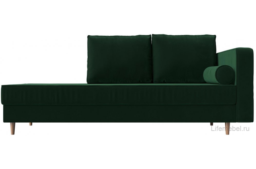 Кушетка Тайра велюр зеленый правый