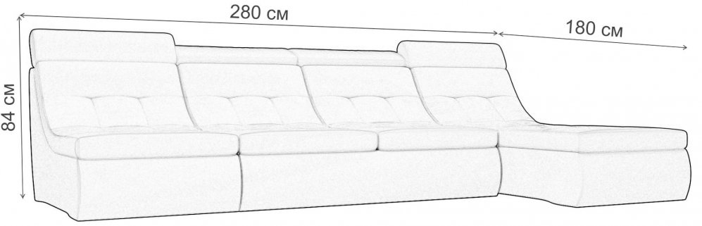 Модульный диван угловой Холидей Люкс правый бежевый микровельвет
