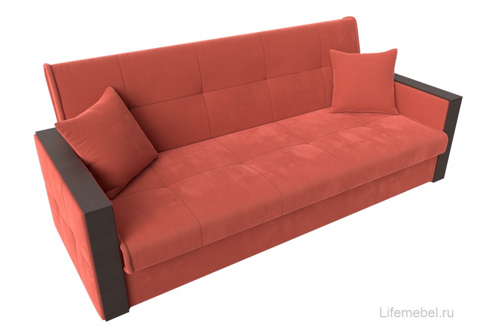 Диван книжка Валенсия коралловый микровельвет